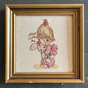 Vintage hand Stitched Picture